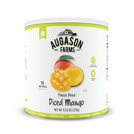 Augason Farms Freeze Dried Diced Mango 9.52 oz No. 10 (Best Foods To Freeze)