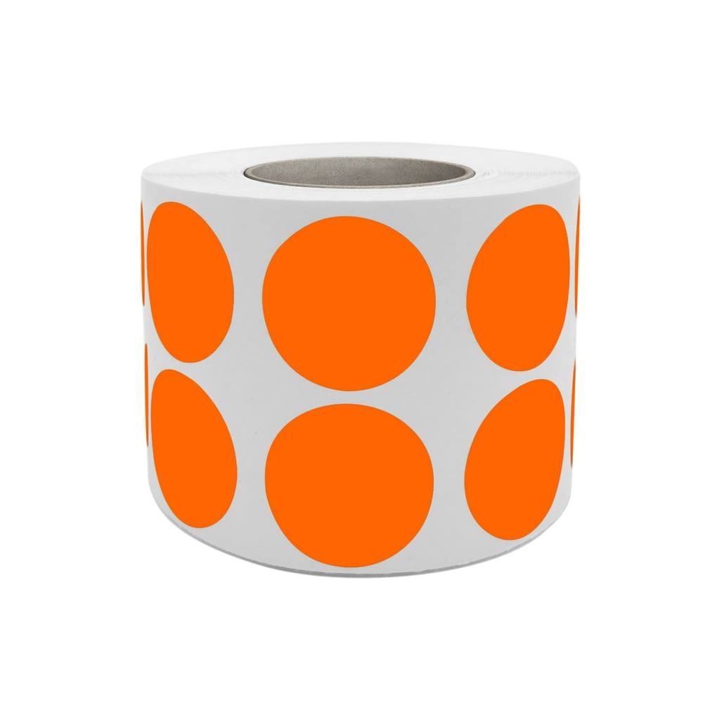 Round Sticker dot in Orange 19mm Sticker Label Circles on a roll 3/4