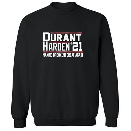 BLACK James Harden Kevin Durant 2021 Nets Champs Crew Neck Sweatshirt ADULT