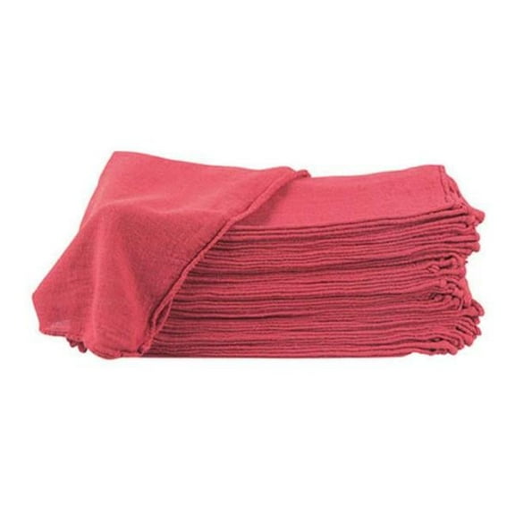 Partners Brand Shop Towel Rags,14" x 14",Red,PK350 BR111