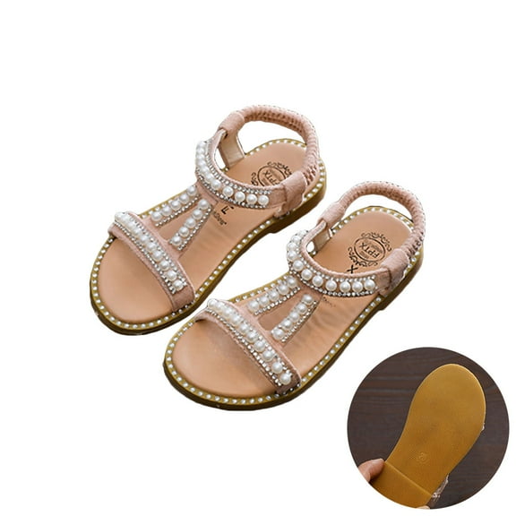 Girls Breathable PU Flat Sandals, Comfortable Casual Shoes for Kids and Children, Baby Size 1 Footwear for Everyday Wear