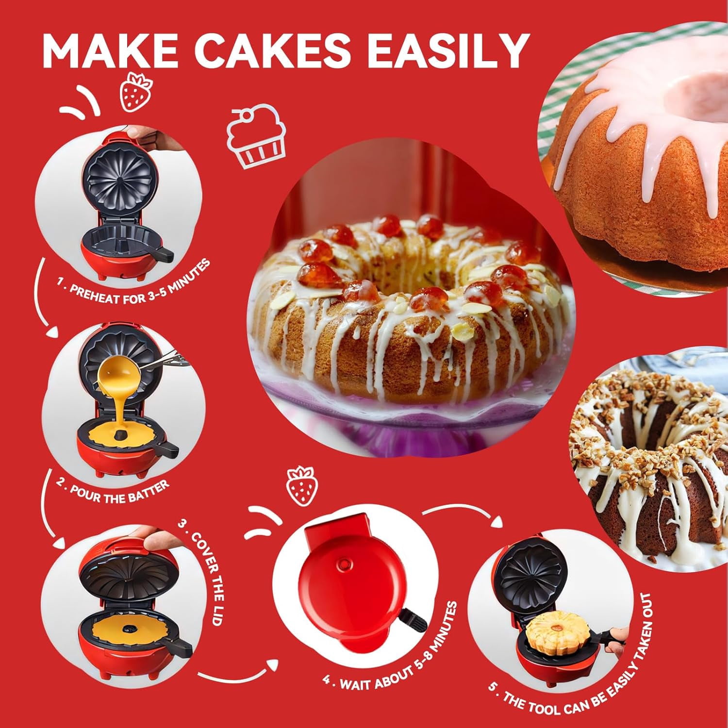 MIMQO Electric Mini Waffle Makers