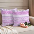 thumbnail image 2 of Purple Pink Boho Outdoor Waterproof Pillow Covers, Vintage Ethnic Tribe Abstract Art Decorative Square Throw Pillowcase Sofa Cushion Sham for Patio/Couch/Chair, 18"x18" 2 Pack, 2 of 8