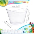 thumbnail image 2 of 6 Pcs Plastic Ice Buckets Bulk with Handles 4.5L Oval Storage Tub Large Capacity Ice Drink Bucket for Halloween Party Bar Wine Beer Champagne Beverage Bottle Cooler(18 L,Clear), 2 of 15