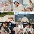 thumbnail image 5 of Pink Orange Teal Spring Floral Cooling Blanket,Lightweight Summer Throw Blanket with Double Sided Cold Effect,Watercolor Botanical Summer Flowers Picnic Blankets Bed Sheet for Hot Sleepers 60"x80", 5 of 8