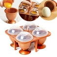 thumbnail image 3 of Copper Chef - Copper Eggs Non-Stick Soft Hard Poached Boil Cooker 4 Pods Dishwasher Safe - Brown, 3 of 5
