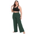thumbnail image 5 of HDE Women's Plus Size Yoga Pants High Waisted Wide Leg Leggings Dark Green 4X, 5 of 6