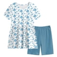 thumbnail image 4 of felwors Toddler Girls Summer Sleeveless Ruffle Top Elastic Shorts Set Kids Short Set 2-8 (Blue, 5-6 Years), 4 of 7