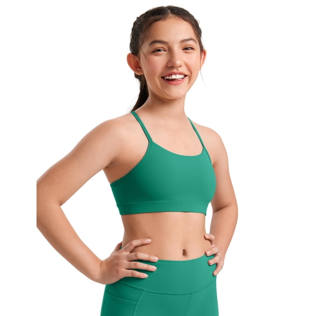 Top deportivo CRZ YOGA Butterluxe con espalda en Y y relleno, verde, talla M