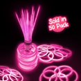 thumbnail image 4 of Windy City Novelties - 8" Pink Glow Stick Bracelets - Bulk 50 Pack for Summertime Fun & Beach Parties, 4 of 7