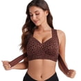 thumbnail image 5 of Bras for Women No Underwire Cotton Bra for Women Everyday Bras Comfort Bras Push up Bra Sleep Bras Seamless Bra Full Coverage Bralettes Lifting Bra Sports Bras,Brown,XL, 5 of 9
