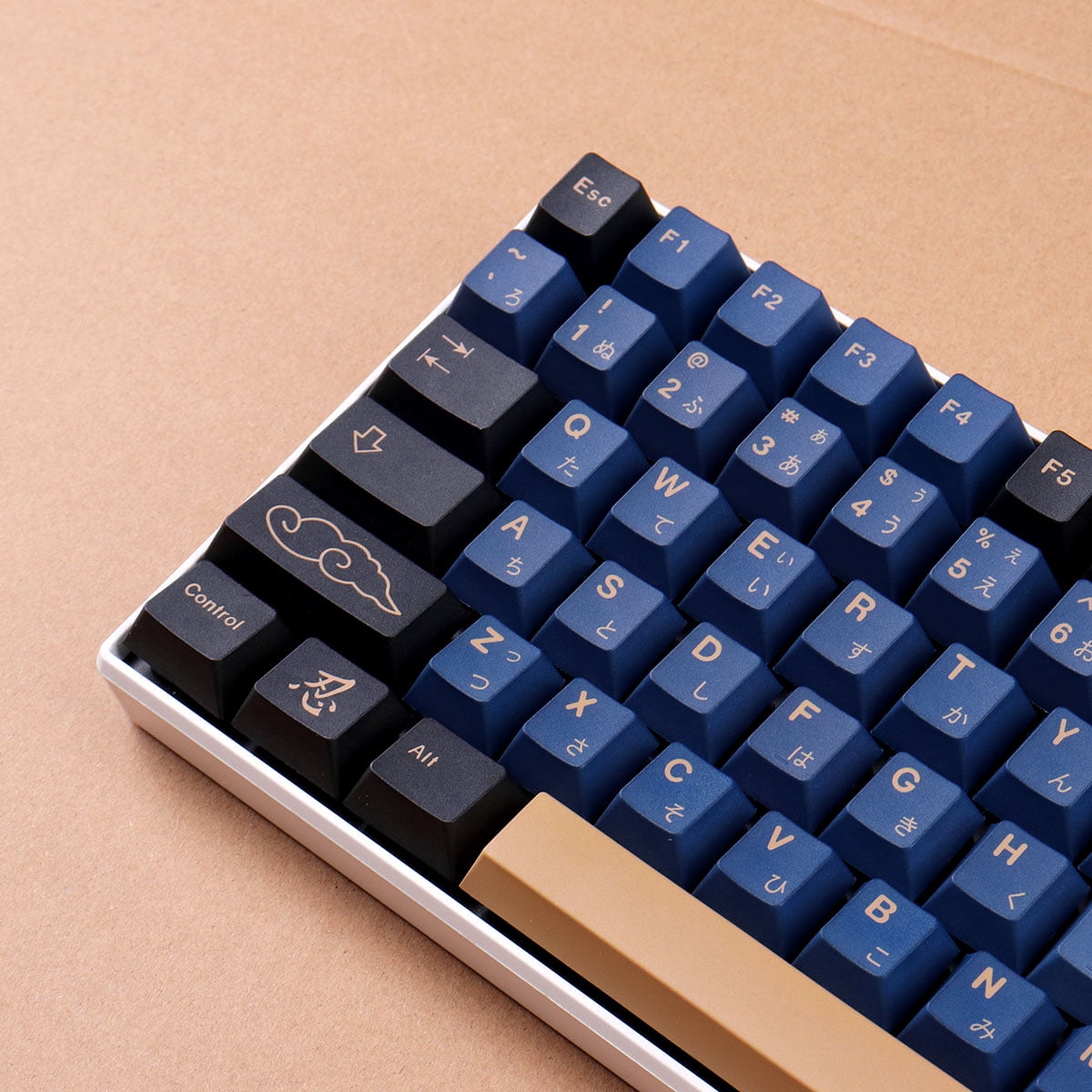 Gliging Keycaps 129 Keys Cherry Profile Dye-Sub PBT Blue Warrior Compatible Cherry MX Switch Mechanical Keyboard