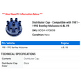 thumbnail image 2 of Distributor Cap - Compatible with 1981 - 1992 Bentley Mulsanne 6.8L V8 1982 1983 1984 1985 1986 1987 1988 1989 1990 1991, 2 of 2