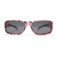 thumbnail image 2 of Polarized Womens Rhinestone 62mm Rectangle Fit Over Sunglasses Over Glasses Light Red - Black, 2 of 4
