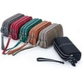thumbnail image 2 of Genuine Leather Clutch Wallet Triple Zipper Purse for Women Wristlet Cell Phone Clutch Bag Purse, 2 of 9