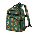 thumbnail image 2 of Football and Tennisball Green Pattern Cute School Backpack Bag for School with Padded Back and Adjustable Shoulder Straps 15.25"x11.5"x5.25", 2 of 5