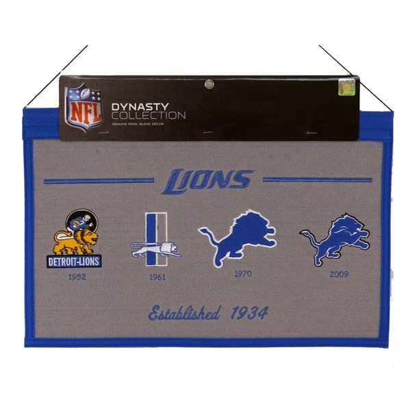 Detroit Football Heritage Banner NFL LARGE 22x14 Wall Hanging Lions
