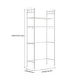 thumbnail image 3 of 2-Tier Over-Toilet Storage Rack with Hooks, Iron Frame for Bathroom Essentials, White, 3 of 9