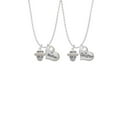 thumbnail image 2 of Delight Jewelry Silvertone Crystal Spinner Mother & Daughter Heart Necklaces (Set of 2), 19"+2", 2 of 4