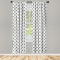 thumbnail image 4 of Ambesonne Geometric Window Curtains, Dotted Diamond Pattern, Each 28" W x 84" L, White Black, 4 of 4