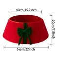 thumbnail image 3 of Festive Red Christmas Tree Collar with Green Velvet Bow, Decorative Holiday Skirt Alternative, 3 of 3