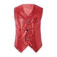 thumbnail image 3 of DPOIS Boys Shiny Sequined Vest Gentle Waistcoat Outfits, 3 of 4