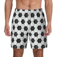thumbnail image 2 of Picia Soccer pattern Mens Swim Trunks with Compression Liner Stretch Beach Shorts Quick Dry with Zipper Pockets No-Chafing Board Shorts-Large, 2 of 9