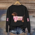 thumbnail image 4 of Jindong Women's Dog Ribbon Breast Cancer Awareness Print Sweatshirt, 4 of 5