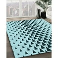 thumbnail image 3 of Ahgly Company Machine Washable Indoor Rectangle Transitional Electric Blue Area Rugs, 7' x 10', 3 of 7