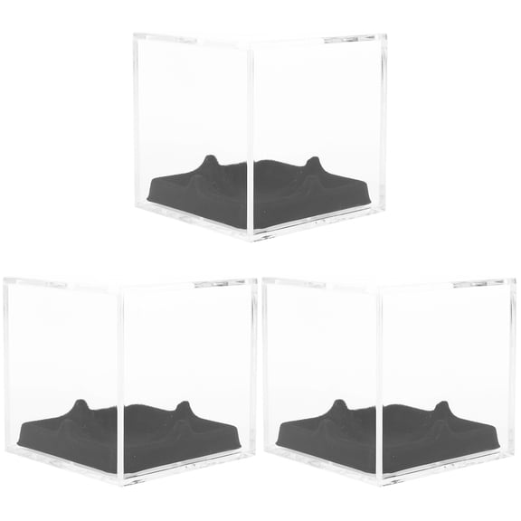 3 Sets Transparent Baseball Displaying Box Tennis Storage Box Acrylic Box for Baseball