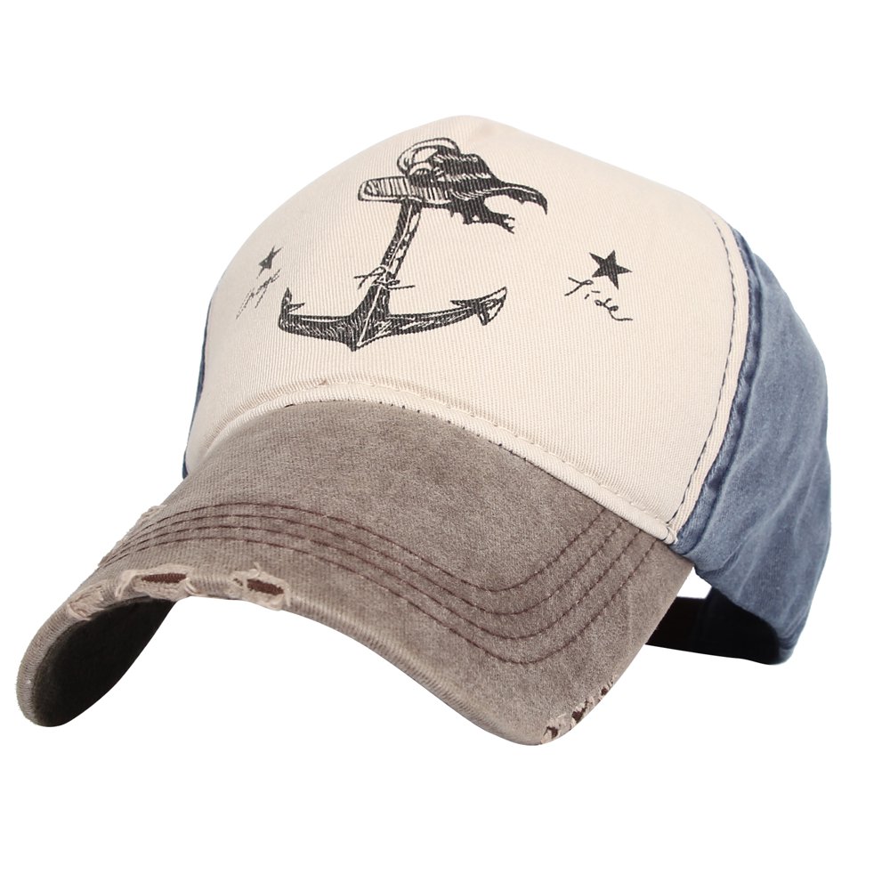 Withmoons WITHMOONS Vintage Washed Mens Baseball Cap Pirate Ships Hat