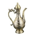 thumbnail image 1 of Olla de vinos de flaón de café, estilo de bebida versátil de estilo vintage tetera para la sala de estar para la sala de estar decoración de la mesa Bronzewithoutcuptray, 1 of 8