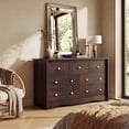 thumbnail image 6 of Lacoo 7 Drawers Wooden Dresser for Bedroom, 47'' Modern Storage Chest of Drawers for Living Room, Brown, 6 of 9