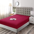thumbnail image 2 of Fitted Sheet 1 Piece - 400 Thread Count & Breathable Fits Upto 22" Deep Pocket, 100% Egyptian Cotton Extra Long & All Around Elasticized Mattress Covers - Burgundy Solid, King Size, 2 of 6