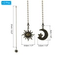 thumbnail image 2 of Ceiling Fan Pull Chain, 2 Pack 12.2" Decorative Moon and Sun Pendant Chain Extender Charm Extension, Bronze Tone, 2 of 6