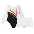 thumbnail image 5 of TiaoBug Kids Girls Sparkly Rhinestones Ballet Dance Leotard Top with Shorts Athletic Gymnastics Workout Outfits White 6, 5 of 7