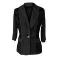 thumbnail image 5 of Women Shirts Women'S Lace Long Sleeve Single Button Floral Mesh Lapel Neck Open Front Elegant Jacket,Black Women Shirts S, 5 of 8