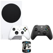 Microsoft RRS-00001 Xbox Series S 512 GB SSD All Digital, Disc-Free Gaming Console, White with Dual Controller (White & Carbon Black) Bundle | Official Microsoft USA Dealer