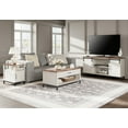 thumbnail image 2 of WAMPAT 3 Pieces Living Room Table Sets,1 Farmhouse TV Stand, 1 Coffee Table with Drawer,1 End Table with Charging Station, White/Oak, 2 of 12