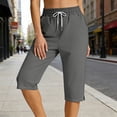 thumbnail image 3 of Guluxicc Women's Gym Capis with Pockets Elastic Waist Straight Leg Cropped Pants for Summer Workout Running, 3 of 8