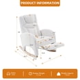 thumbnail image 2 of ALAKFORM Rocking Chair Nursery with Foot Rest,Upholstered Teddy Glider Rocker with Wood Legs, Nursing Rocking Chair Indoor for Living Room/Nursery,Ivory, 2 of 7