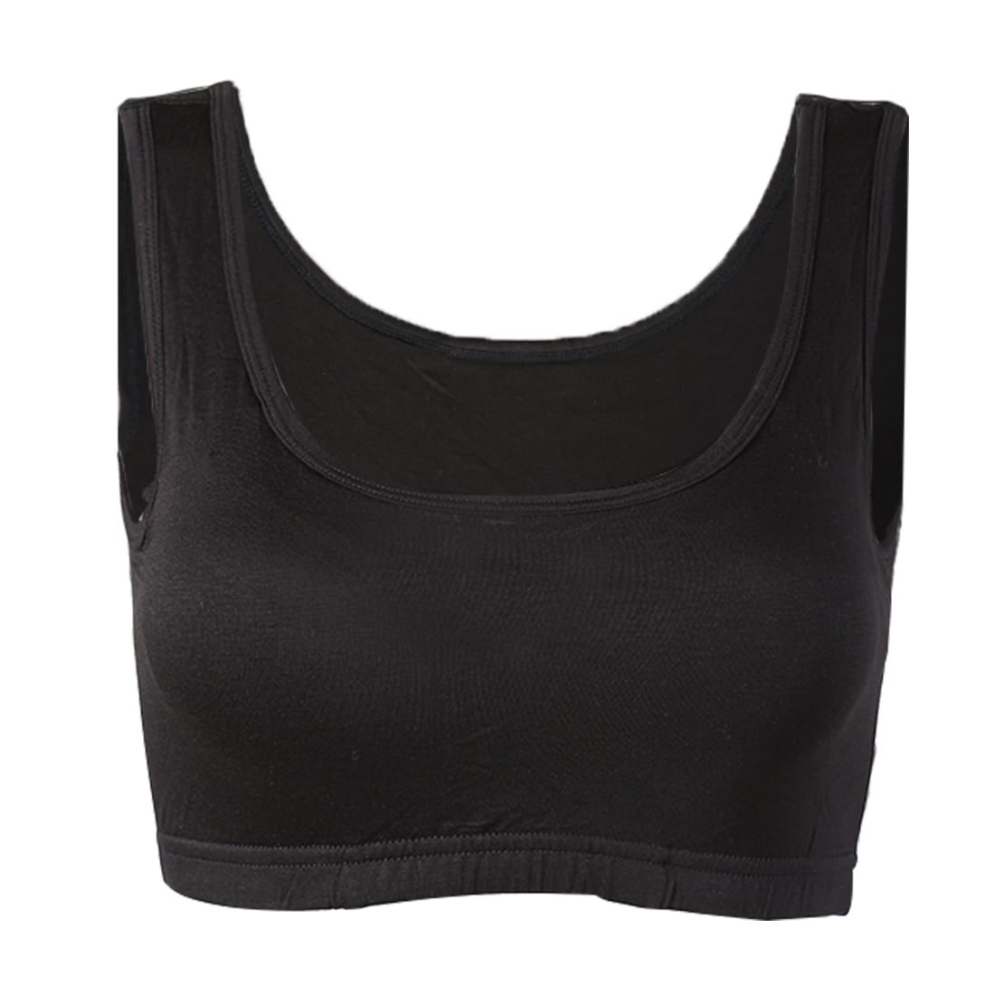 Women Basic Padded Yoga workout Half Camisole Tank Top Cami Bra BlackB