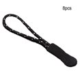 thumbnail image 3 of pitrice 8 Pieces Zipper Pull Puller Lightweight Rope Tag Fixer Multi-Purpose Replacement Buckle Bags Suitcase Accessories Textiles Black+Black White, 3 of 5
