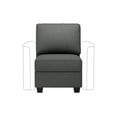 thumbnail image 7 of Gray Linen Modular Sectional Sofa with Storage Seats: Convertible Couch for Living Room, Wide 27'' Seats, Memory Foam Cushions, Flexible U/L Shape, 7 of 7