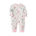 thumbnail image 1 of XDZJLR Girls Rompers Newborn Infant Baby Boy Cute Print Long Sleeve Crawling Button Playsuits Romper Light Pink 18-24 Months, 1 of 2