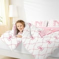 thumbnail image 4 of Manfei Initial Letter N Bedding Sets Twin with Comforter,Cute Bowtie Duvet Insert,Pink White Comforter Sets Twin Size For Girls,Breathable Bedroom Decoration Reversible,2pcs, 4 of 8