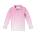 thumbnail image 4 of Grblisyd Girls Shirts Long Sleeve Polo Shirt for Boys Gradient Uniform Shirts Size 5-14 Years Back to School, 4 of 5