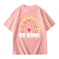 thumbnail image 5 of SUYIDA Girl 6t Shirts Round Neck Short Sleeve T-Shirt Fashion Cool Letter Print Tee Shirt Girls' Tops, Tees & Blouses Pink,130, 5 of 5