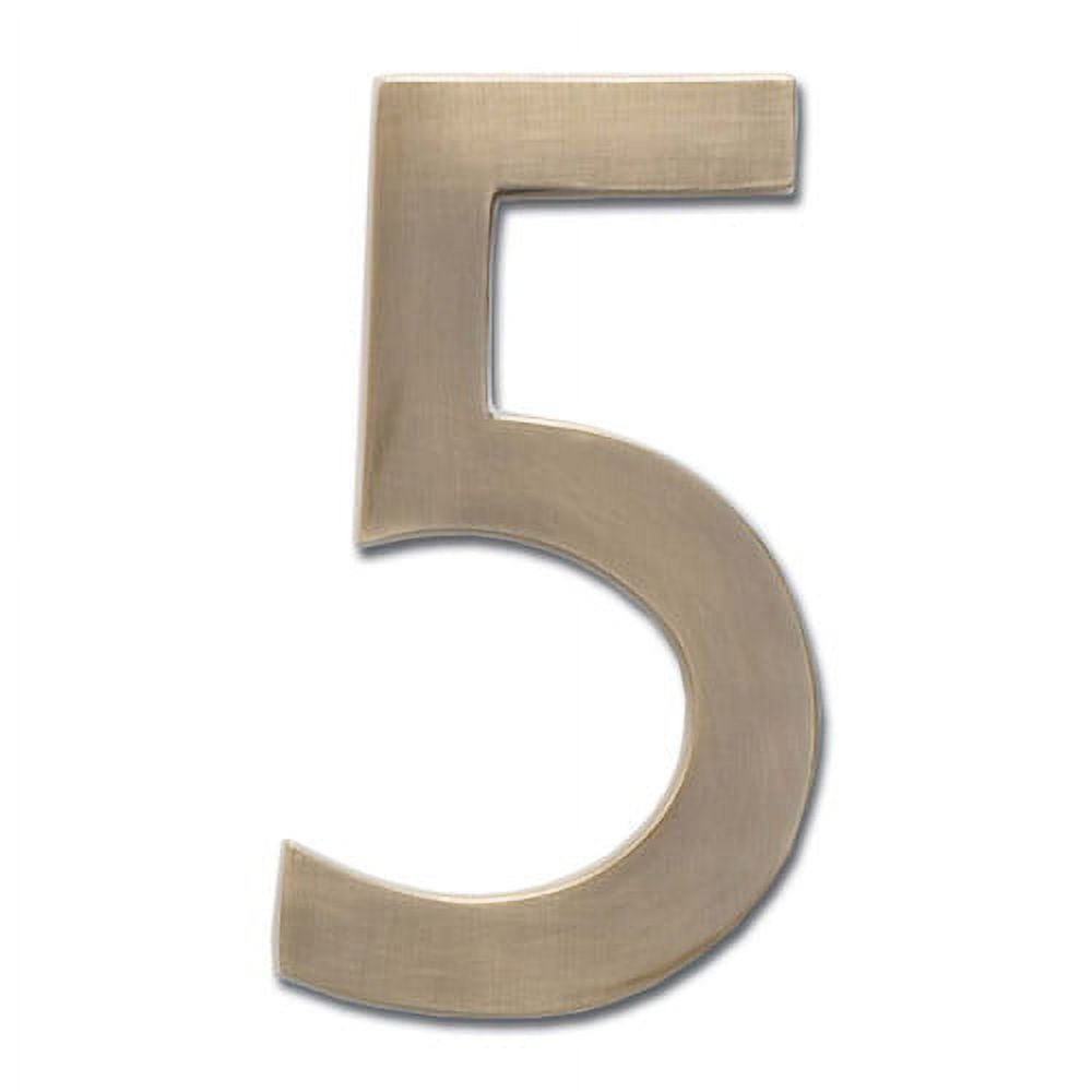 Architectural Mailboxes 3585SN-5 Solid Cast Brass 5 in. Satin Nickel Floating House Number 5