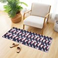 thumbnail image 6 of Haosy Navy Blue Burgundy Houndstooth Bathroom Rugs Non Slip Absorbent Soft Plush Quick Dry Bath Mat, 39"x20", 6 of 8